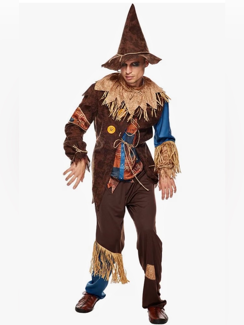 Scarecrow Halloween Costume For Men’s NEW Size L Straw Wizard